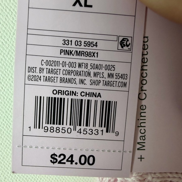 Wild Fable Skirt Women’s Crochet Knit Tiered Mini Drawstring Cotton XL Pink - Picture 8 of 9